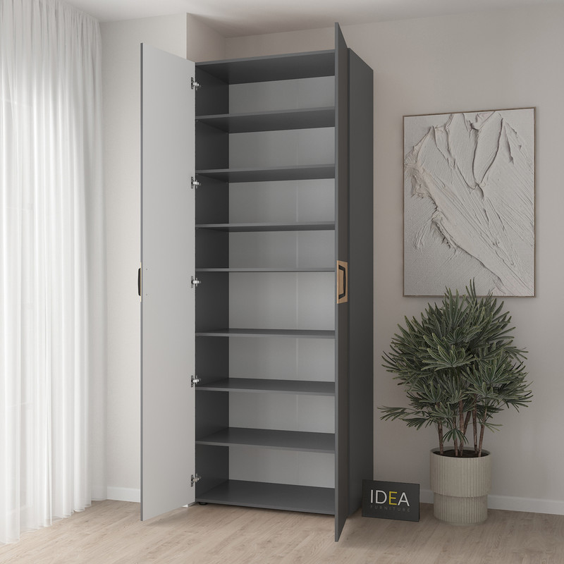 Шафа для одягу з полицями С-9.4 Антрацит - Асфальт