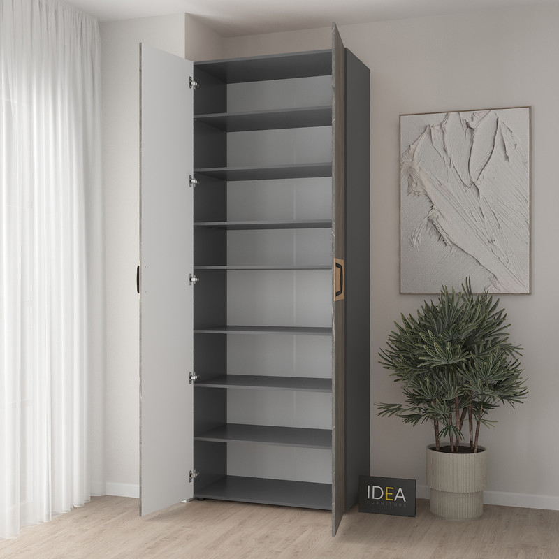 Шафа для одягу з полицями С-9.4 Антрацит-Юпітер