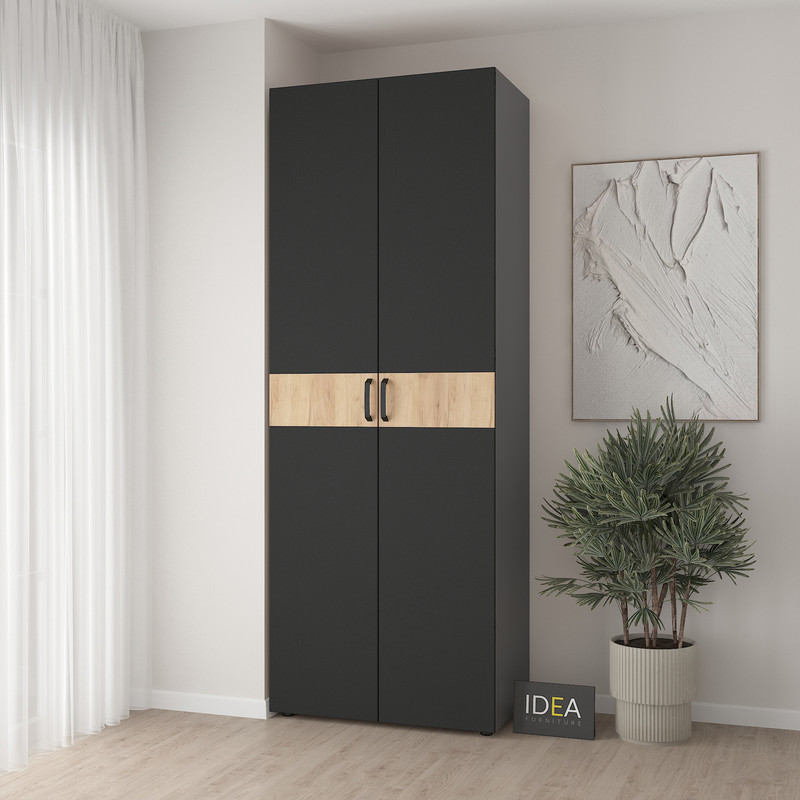 Шафа для одягу з полицями С-9.4 Антрацит-Чорний