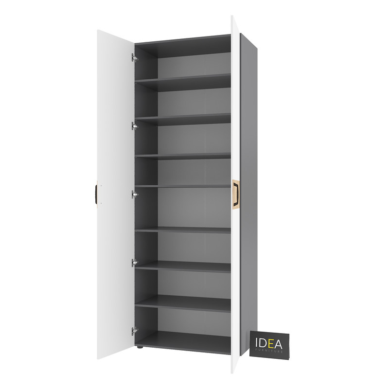 Шафа для одягу з полицями С-9.4 Антрацит - Білий