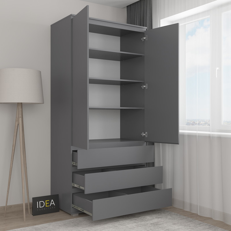 Шафа з полицями без ручок Б-1 Антрацит