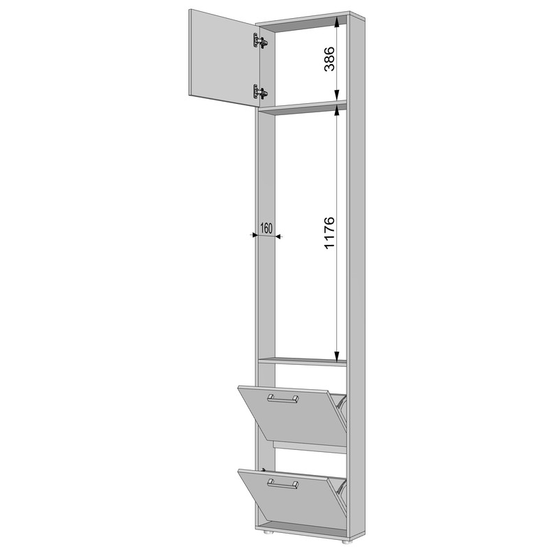 Кутове закінчення для передпокою С-17 Антрацит