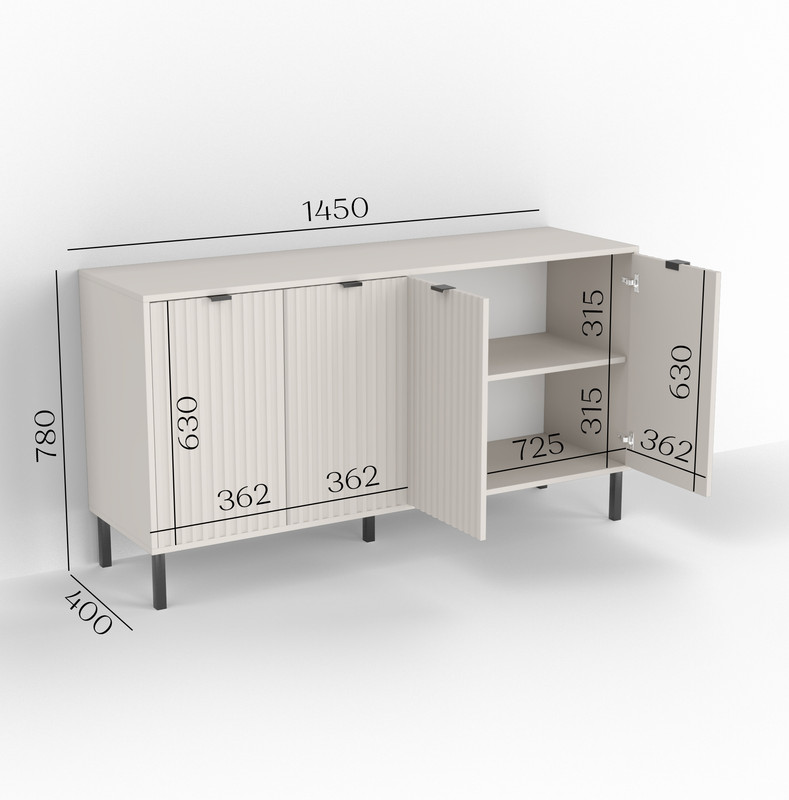 Комод П-7 Дуб Крафт - Асфальт