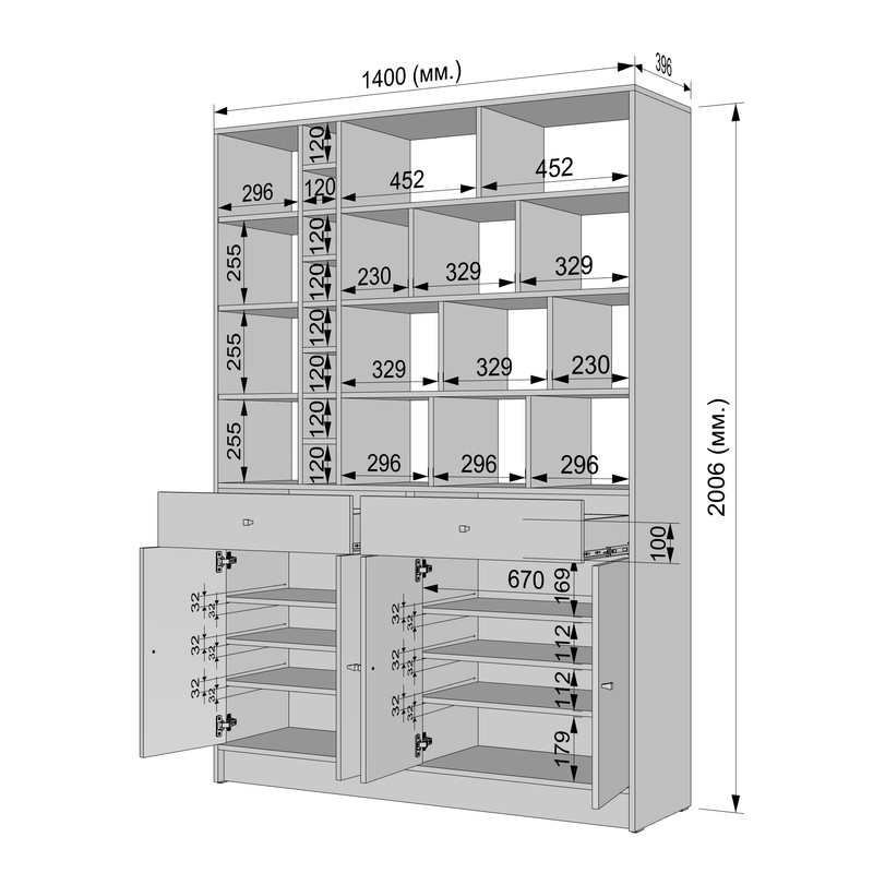 Стелаж А-172 дуб сонома