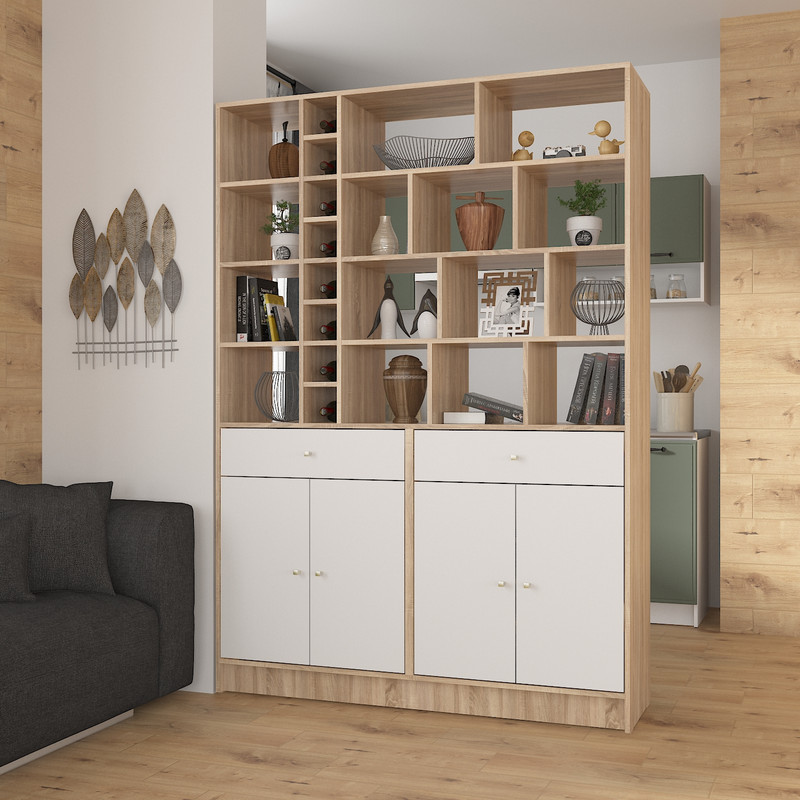 Стелаж А-172 дуб сонома - білий