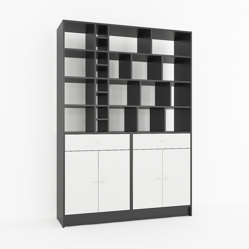 Стелаж А-172 чорний-білий