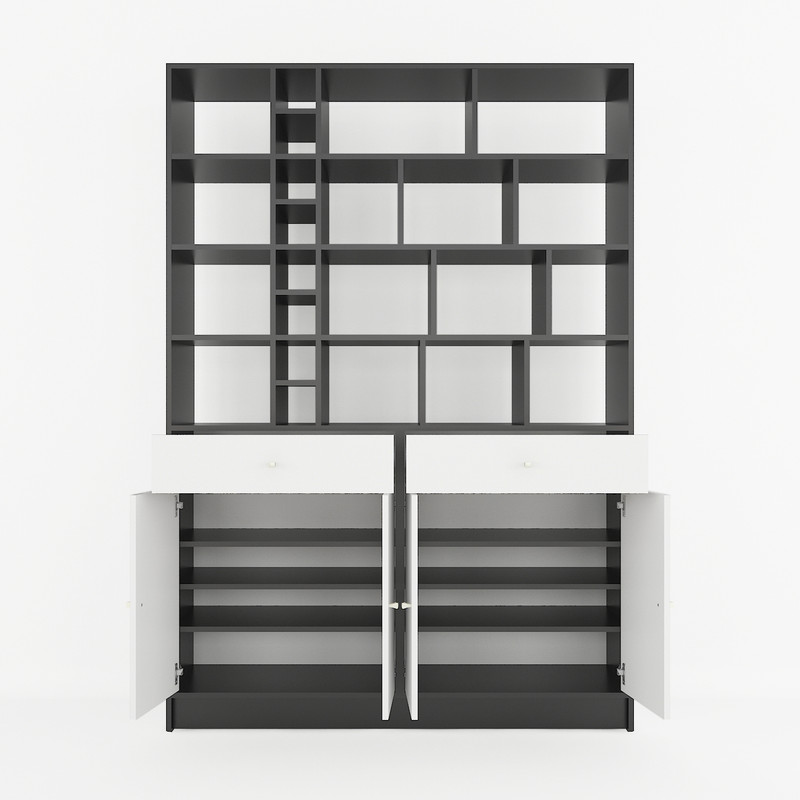 Стелаж А-172 чорний-білий