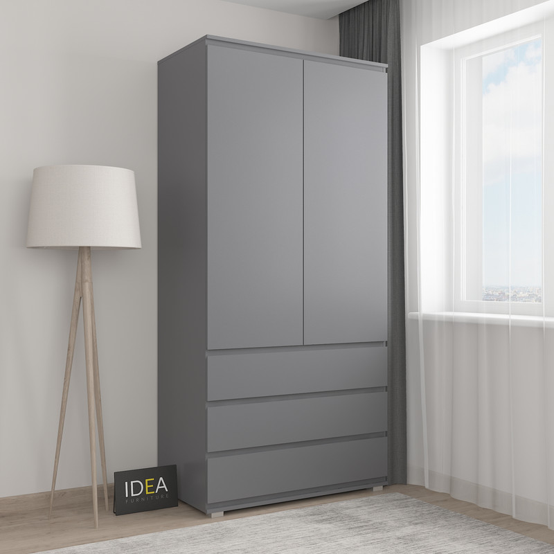 Шафа зі штангою без ручок Б-2 Антрацит