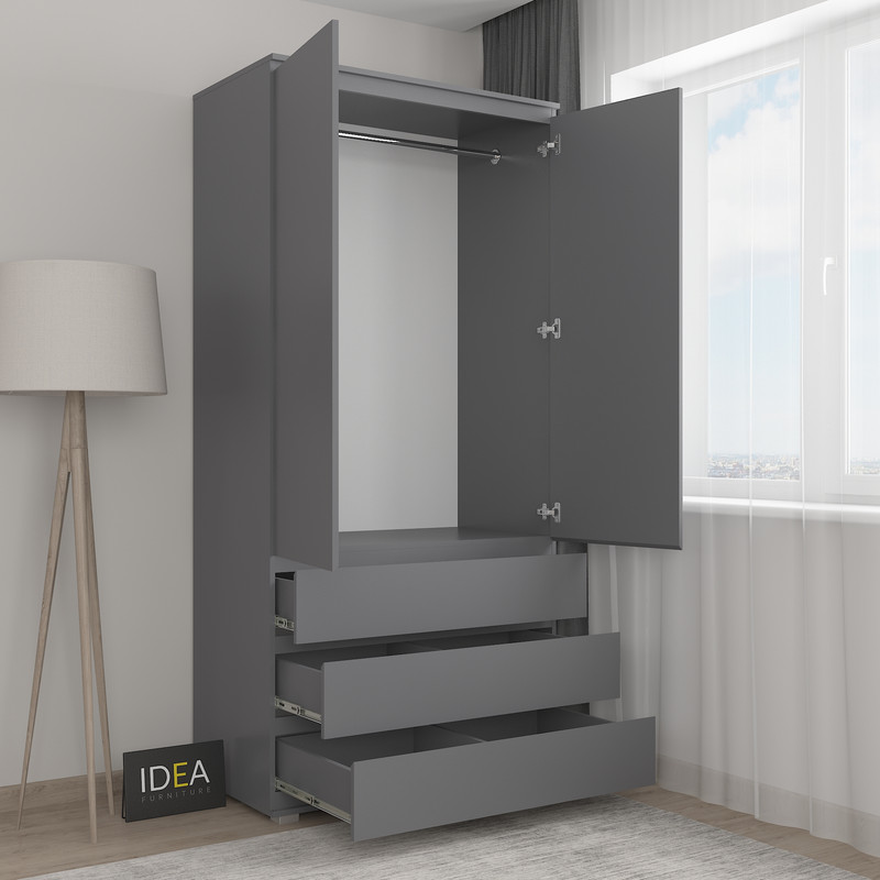 Шафа зі штангою без ручок Б-2 Антрацит