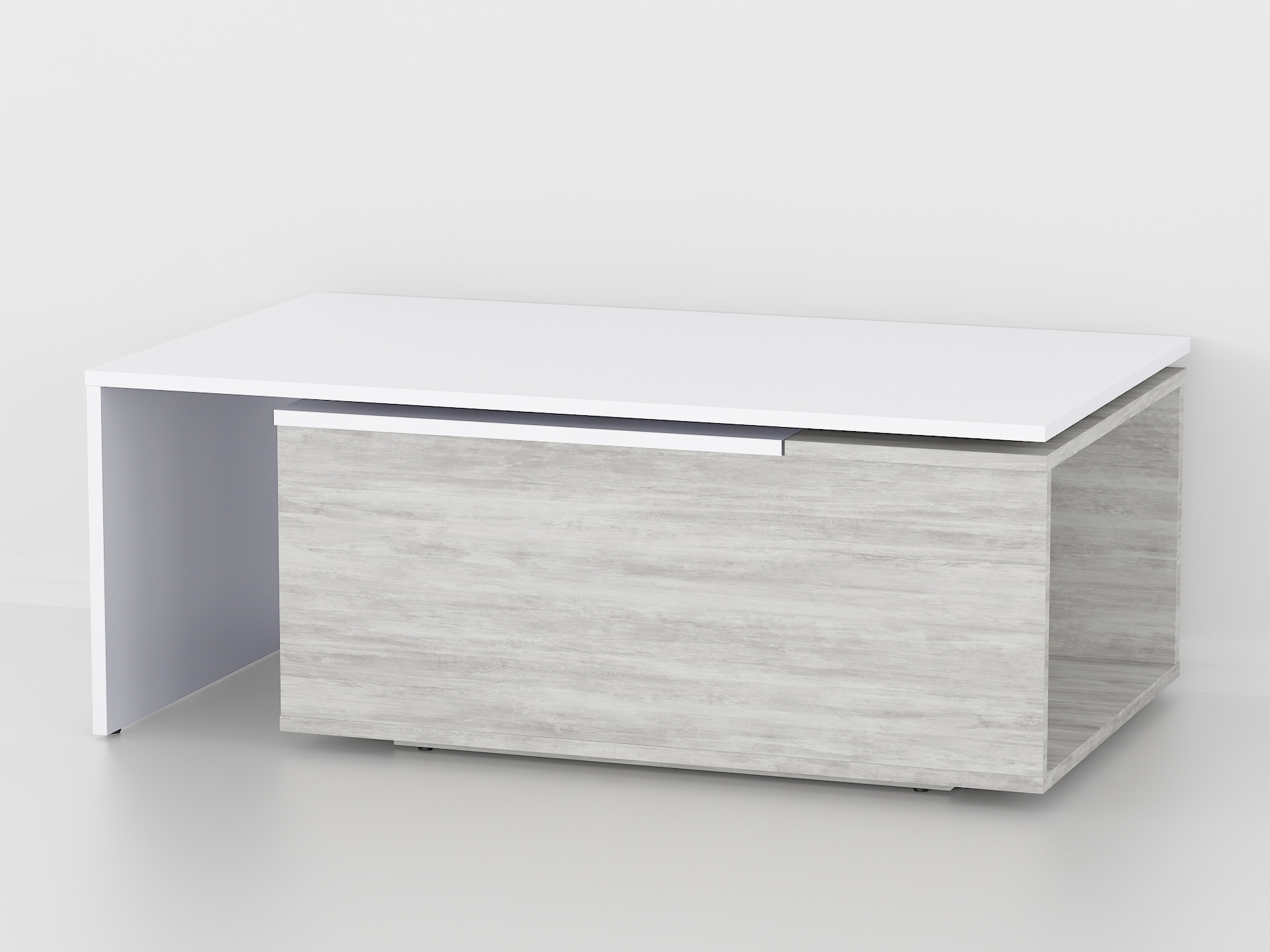 Стіл журнальний поворотний з ящиком А-47 бетон-білий