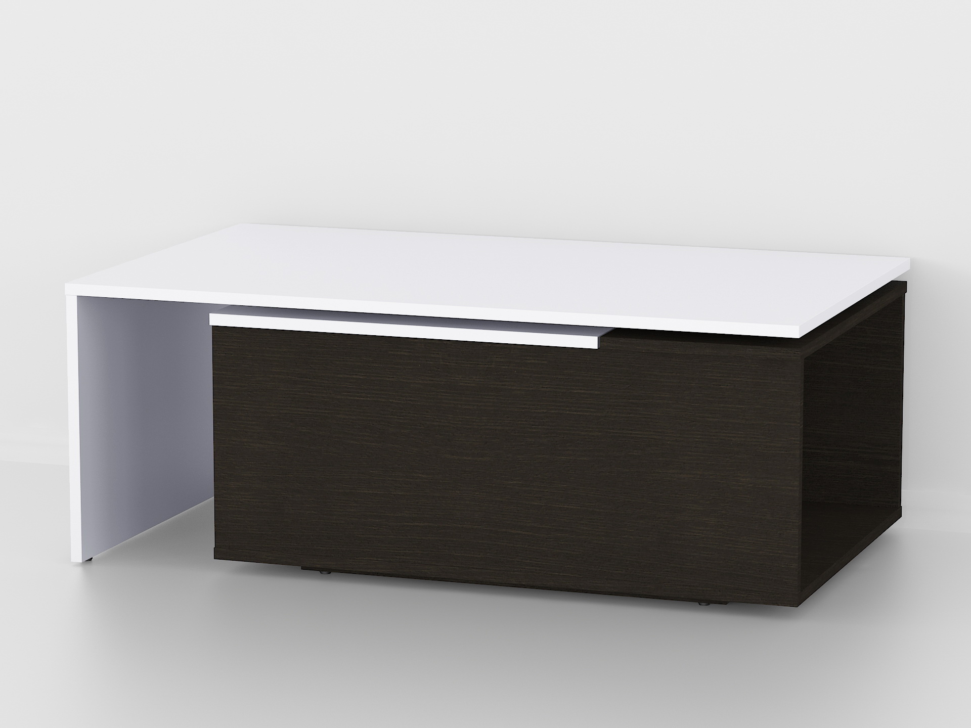 Стіл журнальний поворотний з ящиком А-47 венге темний-білий