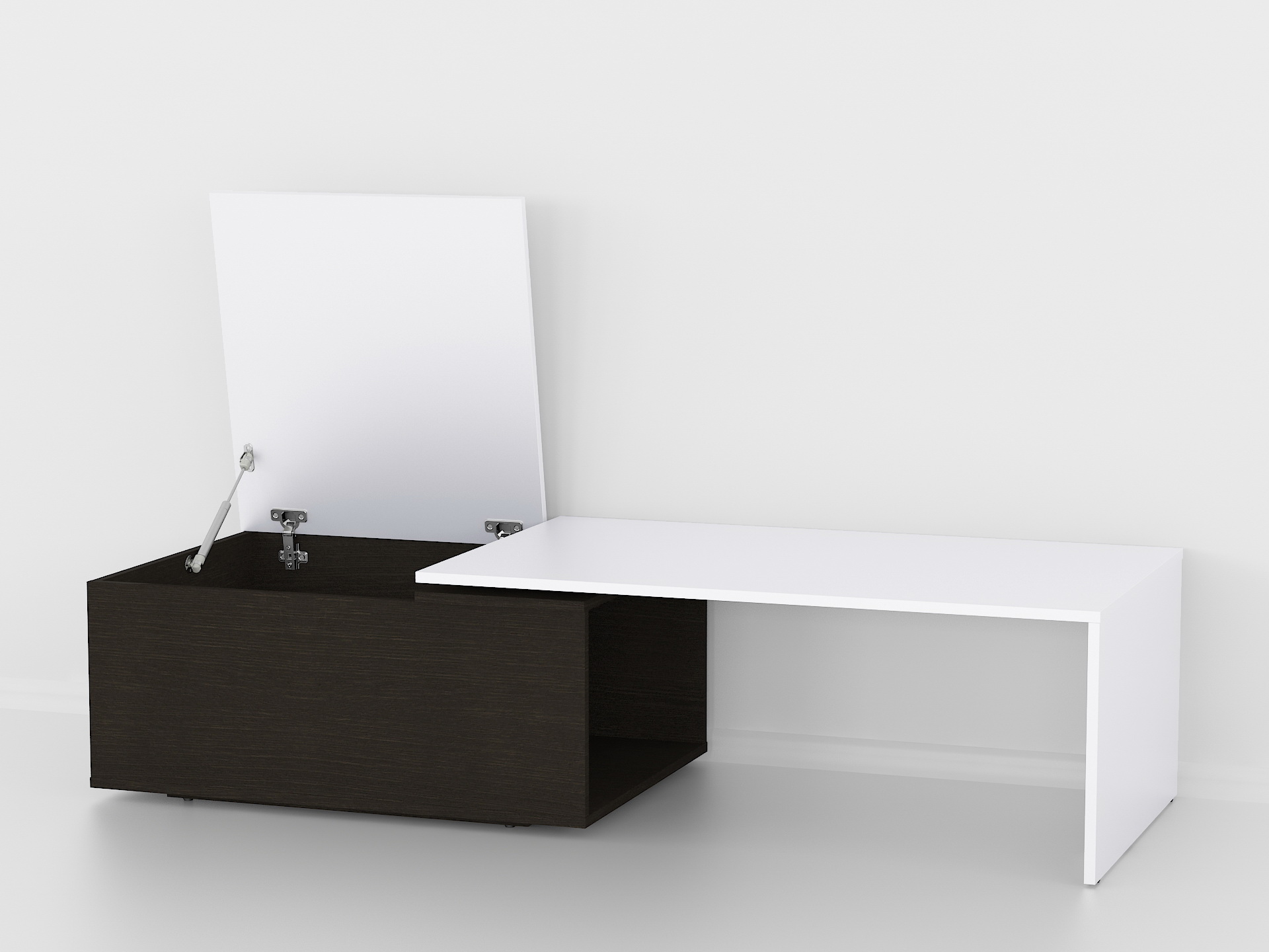 Стіл журнальний поворотний з ящиком А-47 венге темний-білий