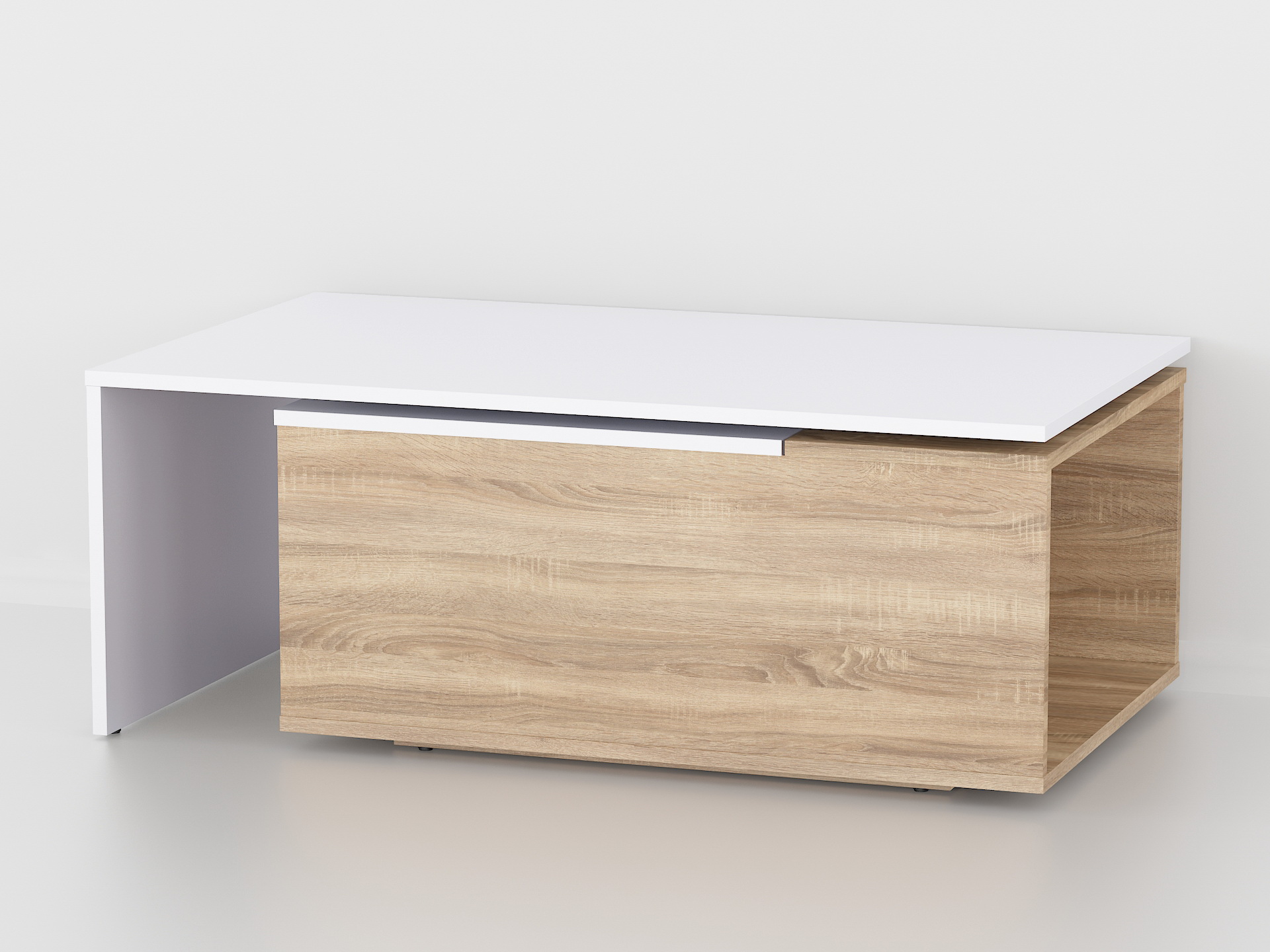 Стіл журнальний поворотний з ящиком А-47 дуб сонома - білий