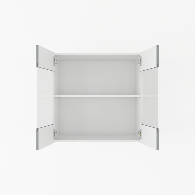 Шафа навісна 600мм К-67 (вітрина) білий - асфальт