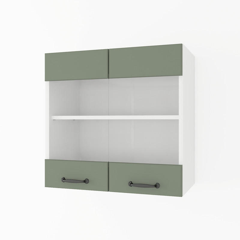 Шафа навісна 600мм К-67 (вітрина) білий - камуфляж