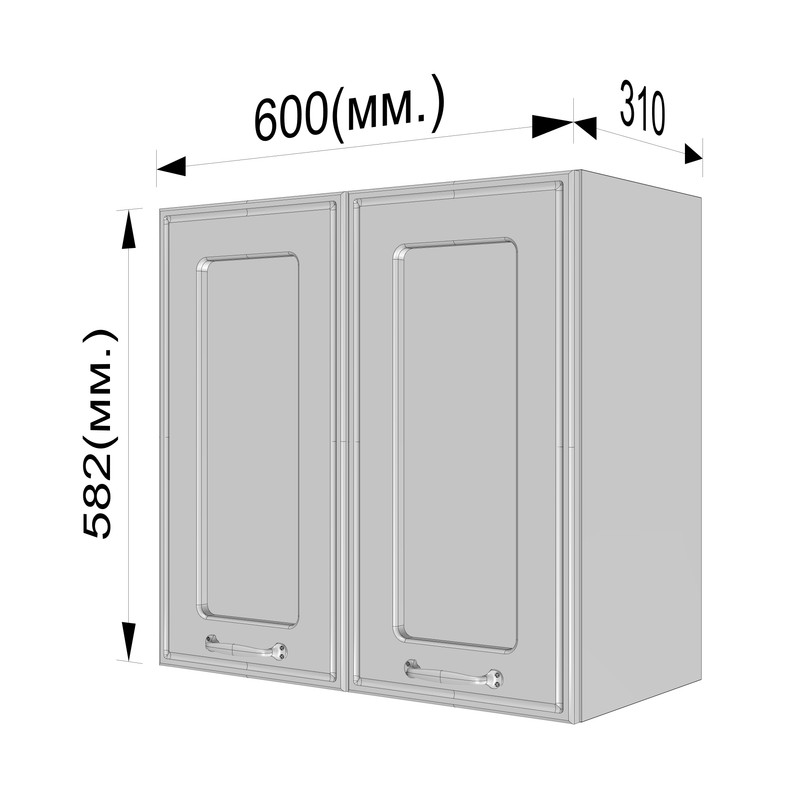 Шафа навісна 600мм К-67 (вітрина) білий - камуфляж