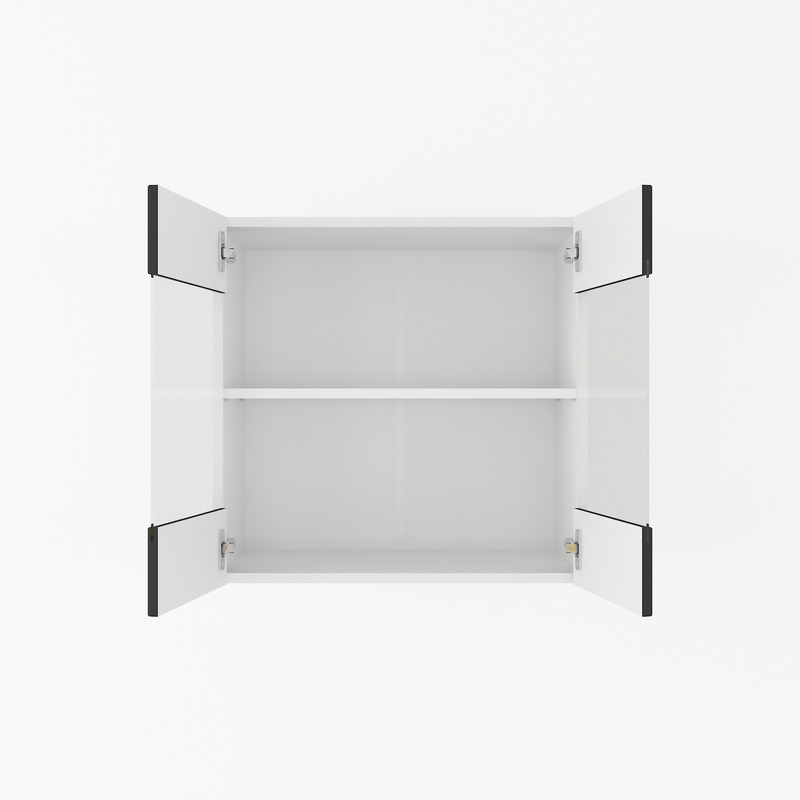 Шафа навісна 600мм К-67 (вітрина) білий-чорний