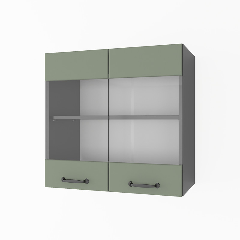 Шафа навісна 600мм К-67 (вітрина) чорний - камуфляж