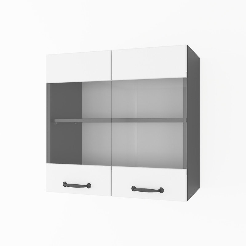 Шафа навісна 600мм К-67 (вітрина) чорний-білий