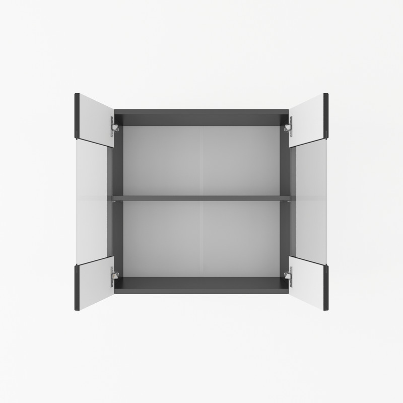 Шафа навісна 600мм К-67 (вітрина) чорний-білий