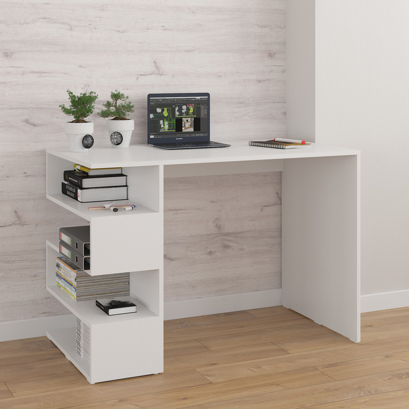 Комп’ютерний стіл з полицями А-185 білий