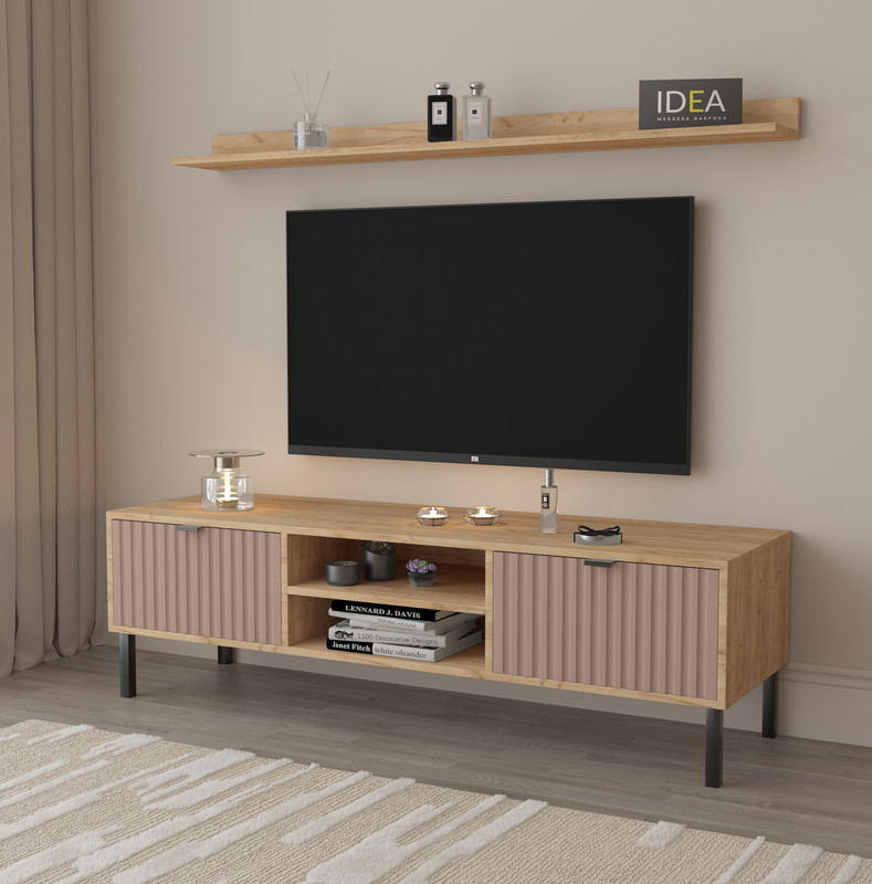 Тумба під ТВ П-5 Дуб Крафт - Туманний Беж