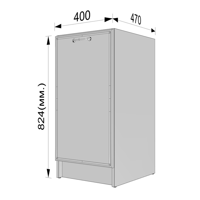 Тумба низ 400мм (без стільниці) К-64 білий - камуфляж