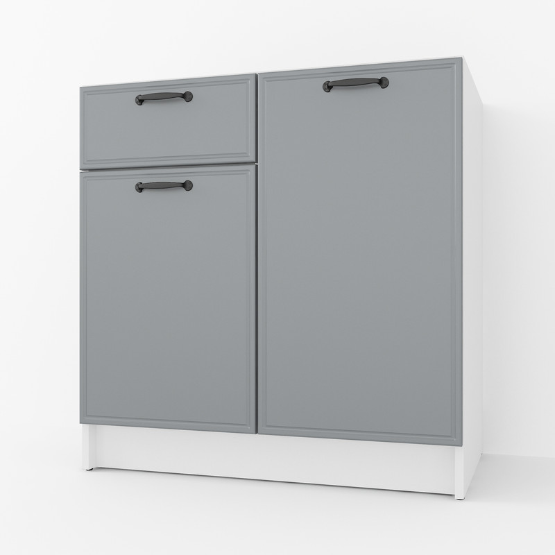 Тумба низ (комбі) 800мм, К-65 (без стільниці) білий - асфальт