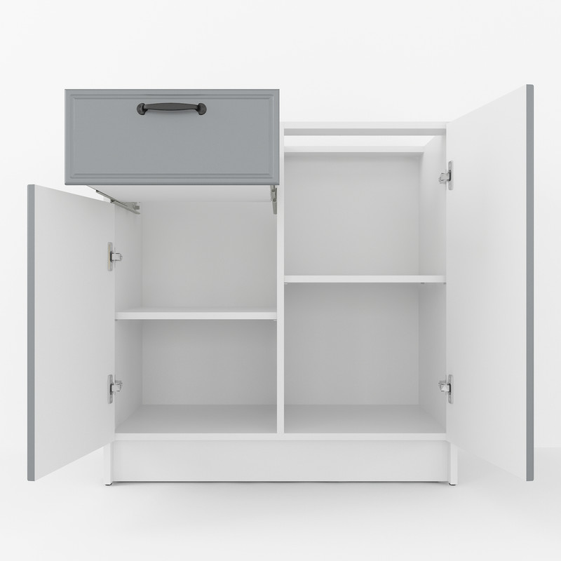 Тумба низ (комбі) 800мм, К-65 (без стільниці) білий - асфальт