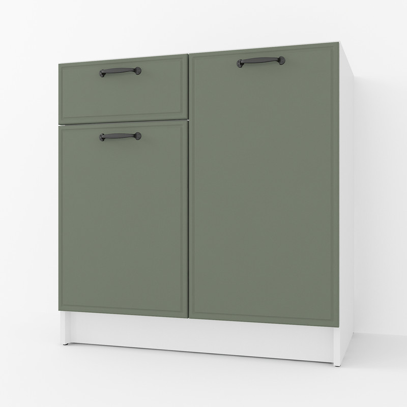 Тумба низ (комбі) 800мм, К-65 (без стільниці) білий - камуфляж