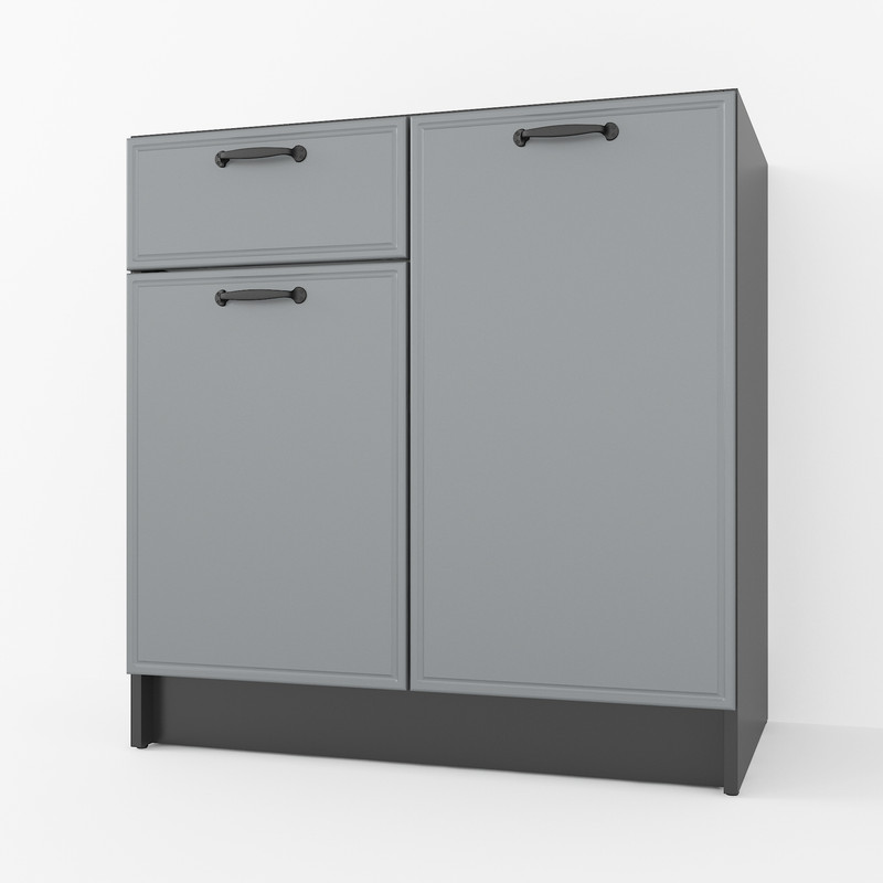 Тумба низ (комбі) 800мм, К-65 (без стільниці) чорний - асфальт