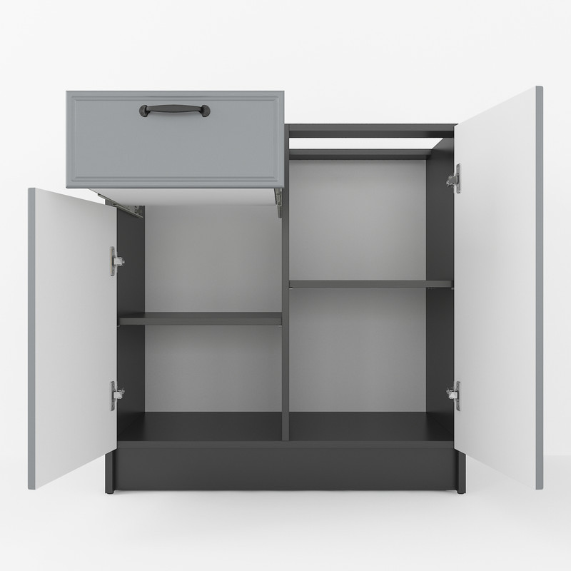 Тумба низ (комбі) 800мм, К-65 (без стільниці) чорний - асфальт