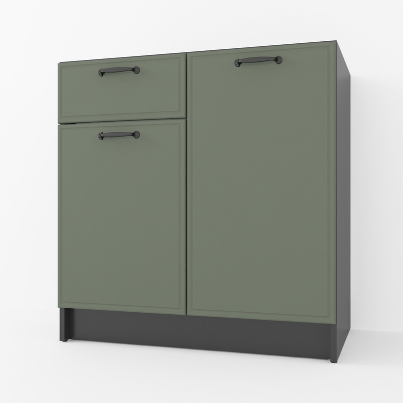 Тумба низ (комбі) 800мм, К-65 (без стільниці) чорний - камуфляж