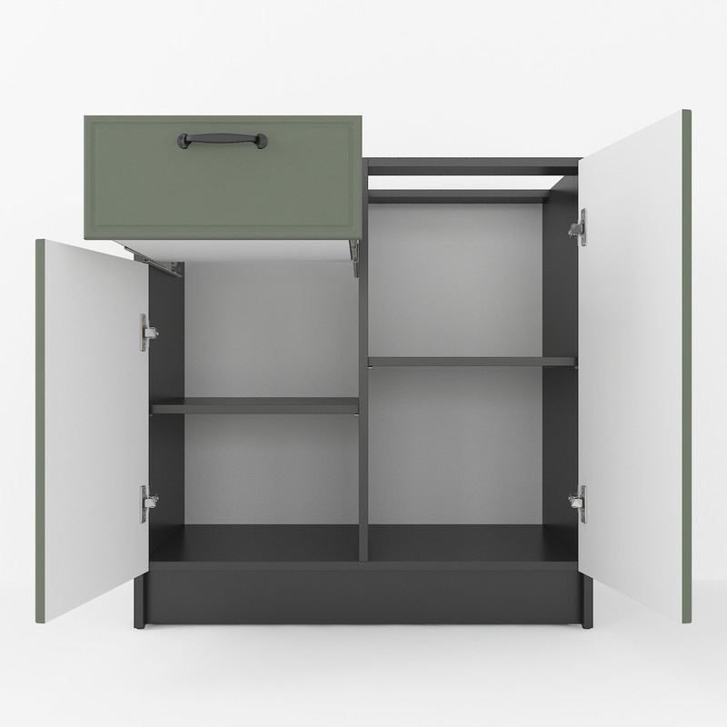 Тумба низ (комбі) 800мм, К-65 (без стільниці) чорний - камуфляж