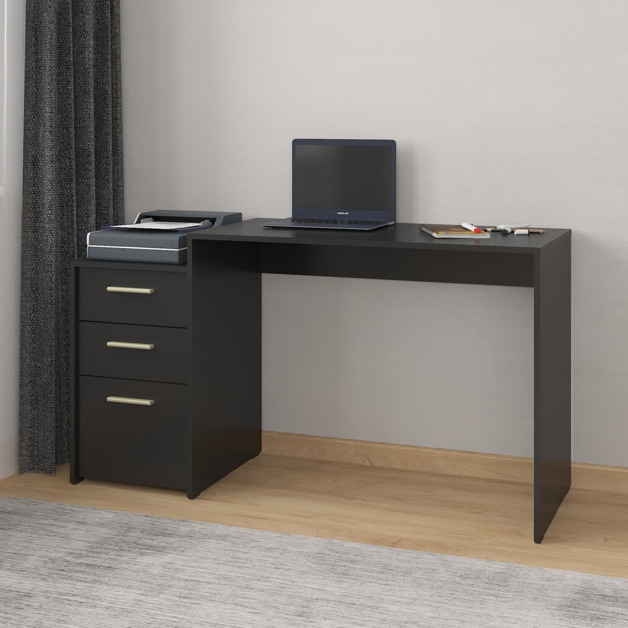 Комп'ютерний стіл А-187 чорний матовий