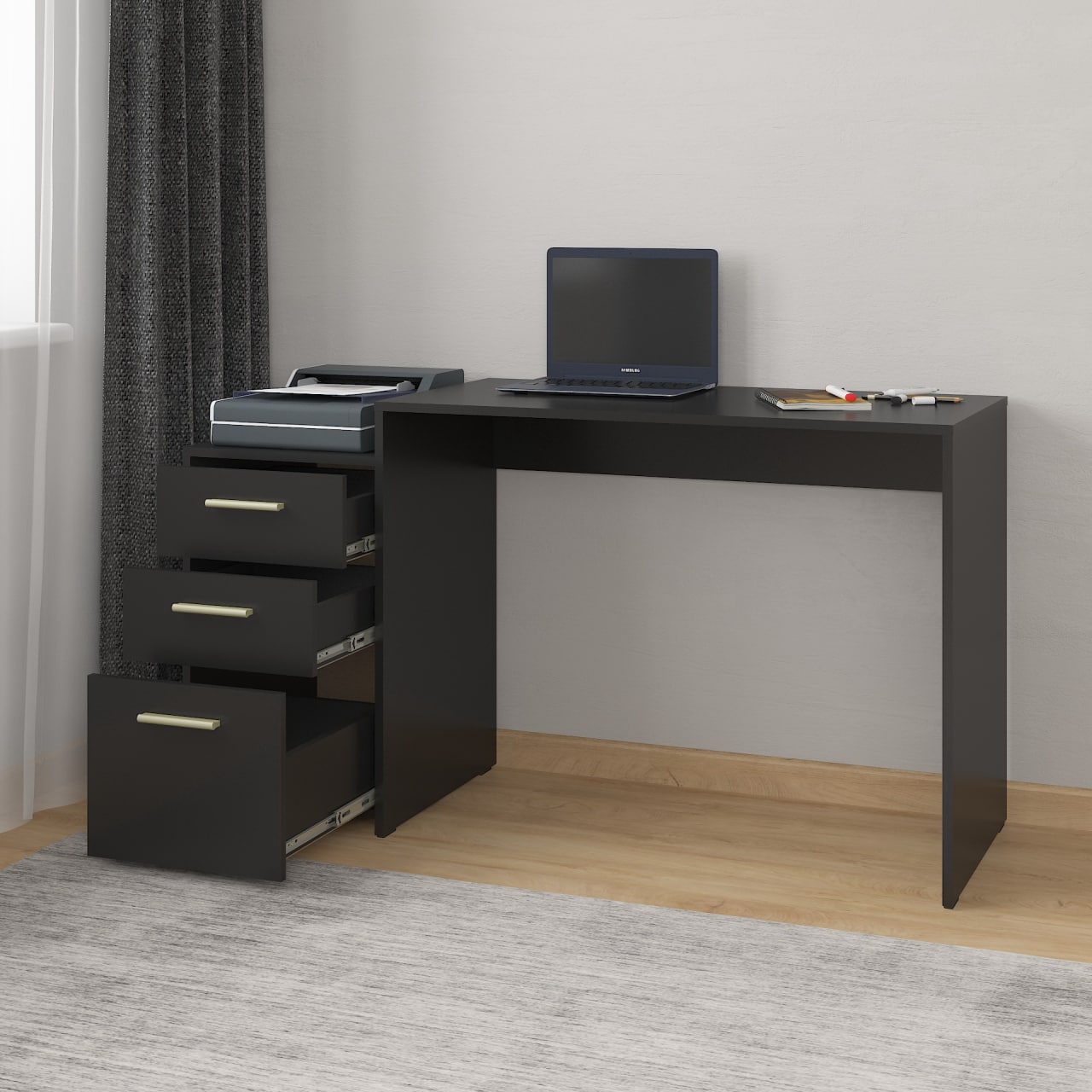 Комп'ютерний стіл А-187 чорний матовий