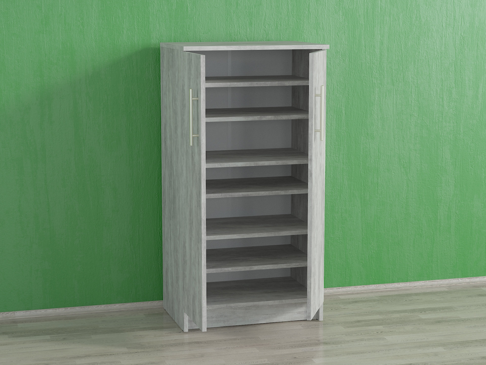 Шафа з полицями для одягу і взуття А-19 бетон