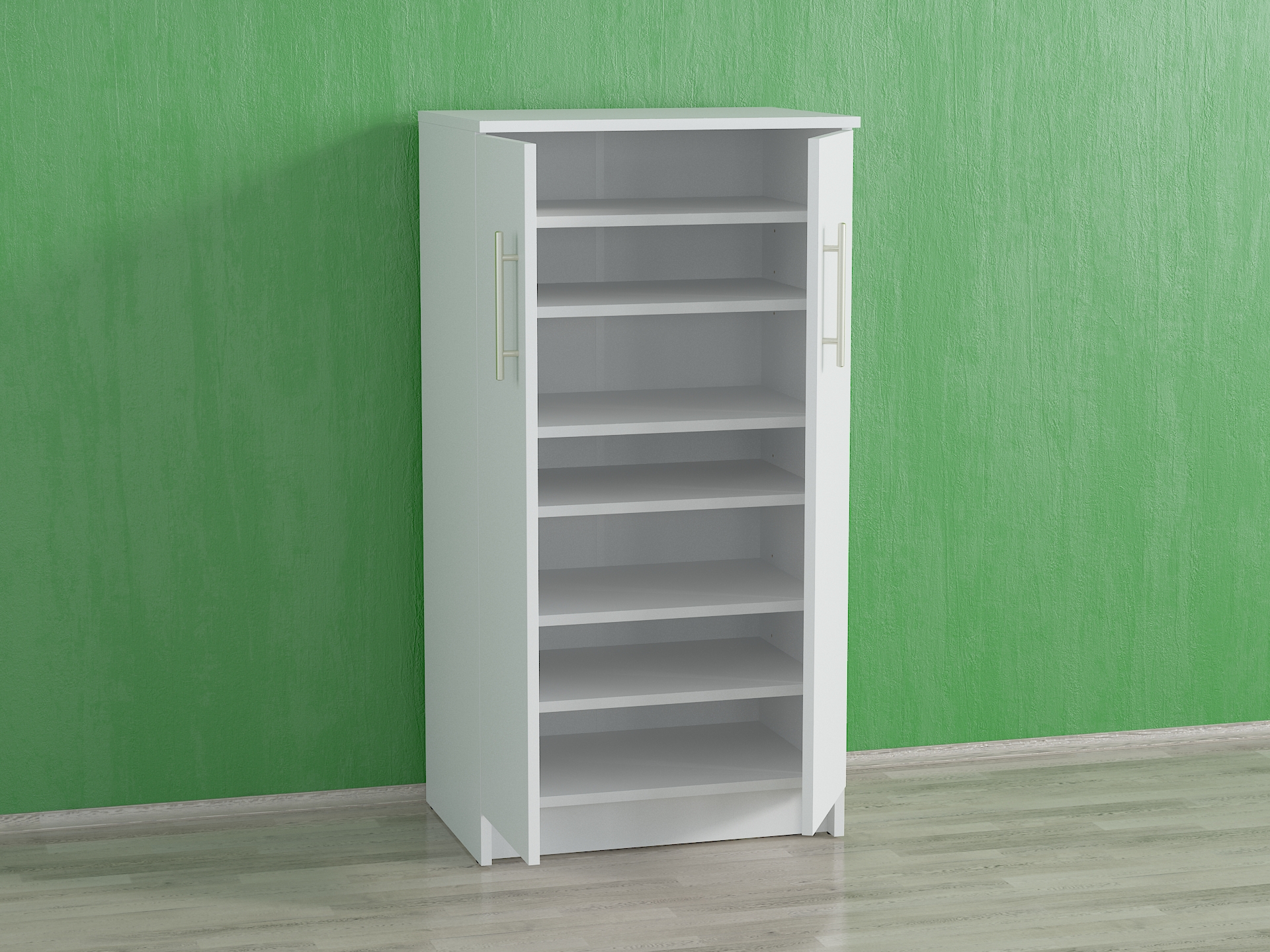 Шафа з полицями для одягу і взуття А-19 білий