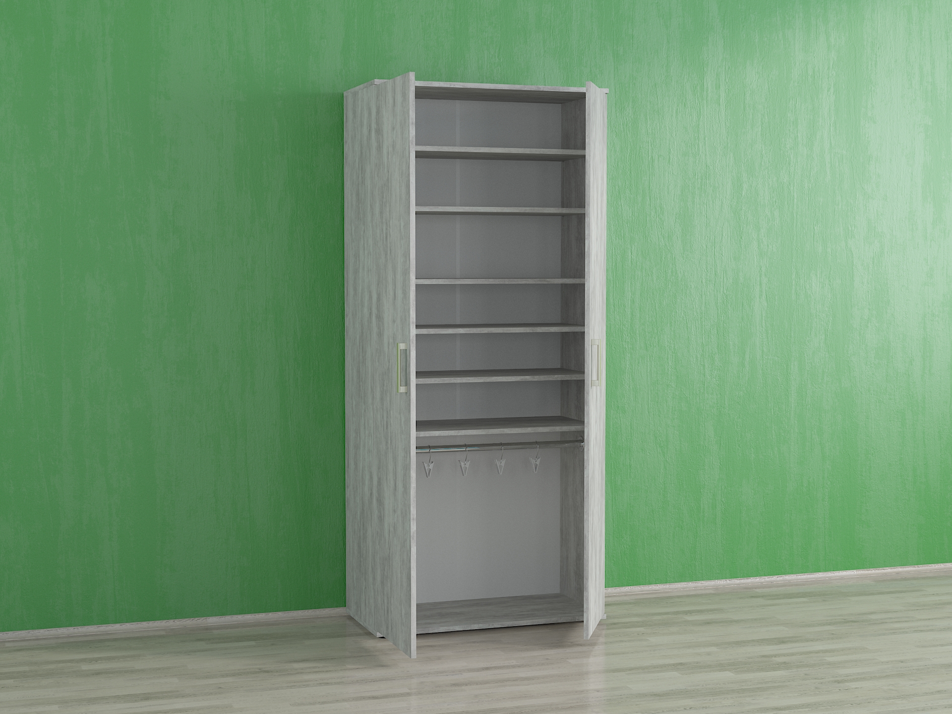 Шафа з полицями для одягу і взуття А-8 бетон