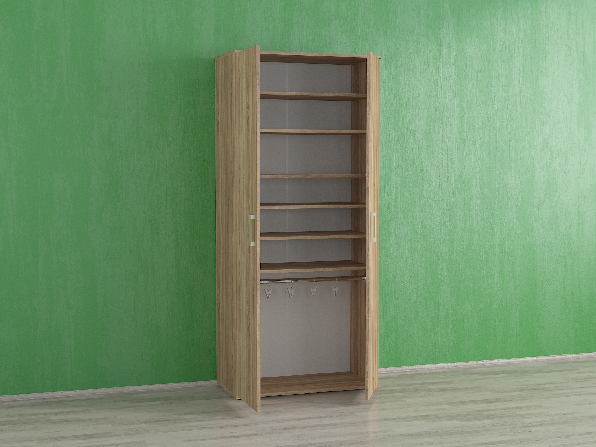 Шафа з полицями для одягу і взуття А-8 дуб сонома