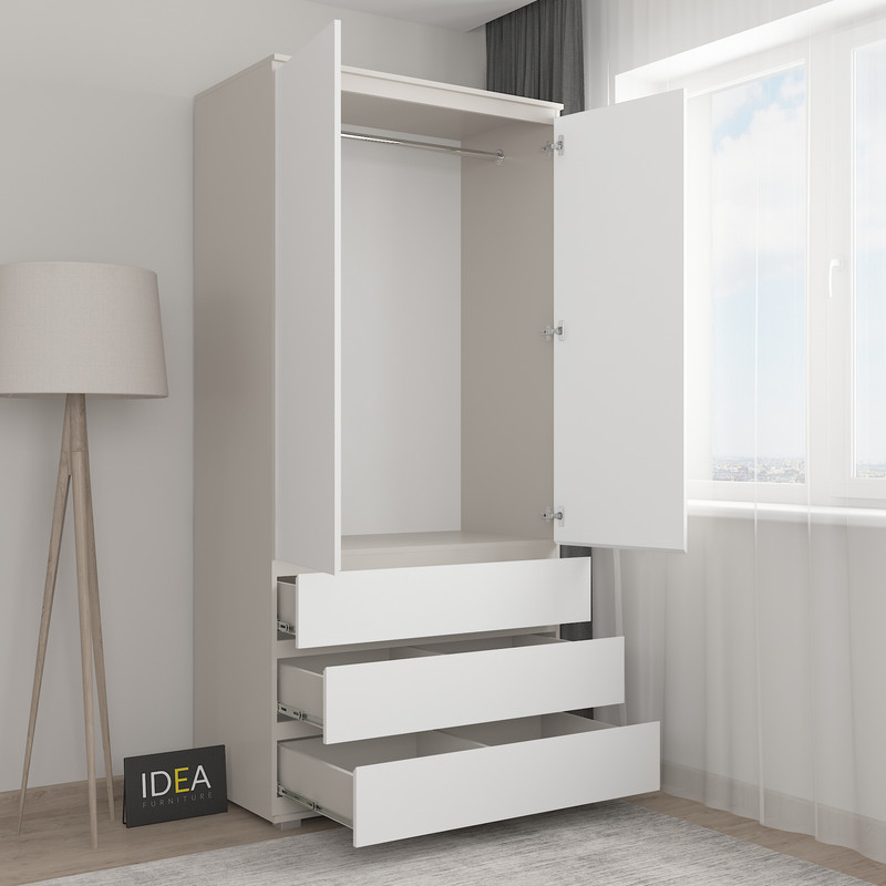 Шафа зі штангою без ручок Б-2 білий