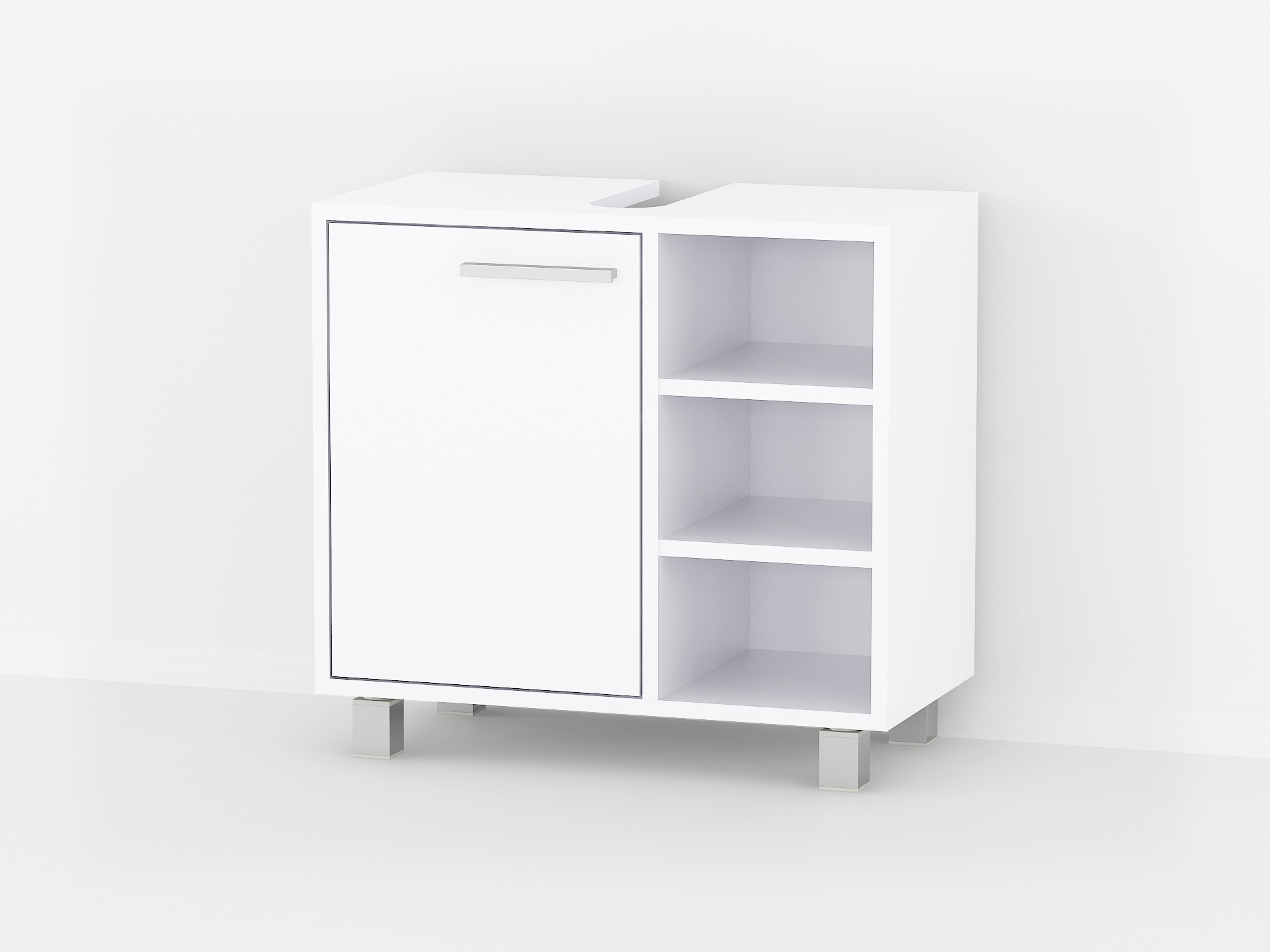 Шафа під умивальник з полками А-65 білий