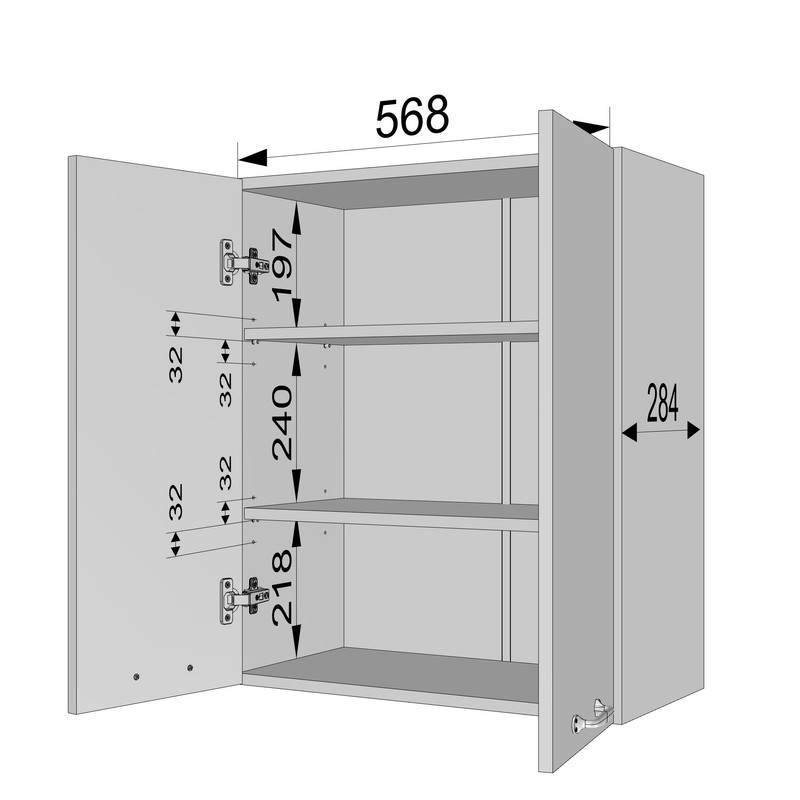 Шафа навісна 600мм Н-14 дуб сонома