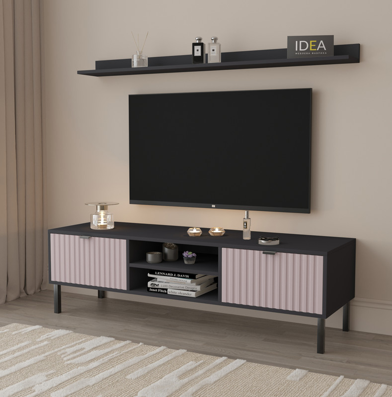 Тумба під ТВ П-5 Антрацит - Лавандовий