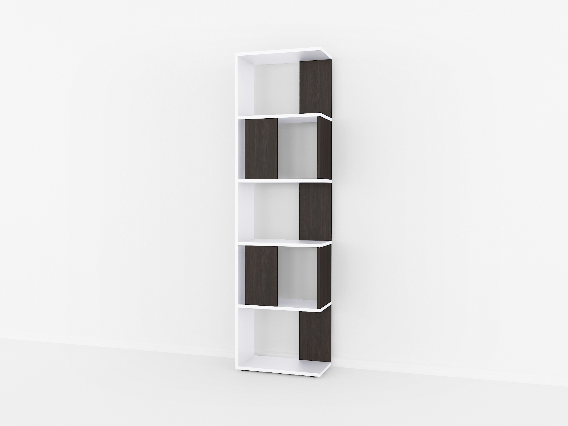 Книжкова полиця А-73 венге темний-білий