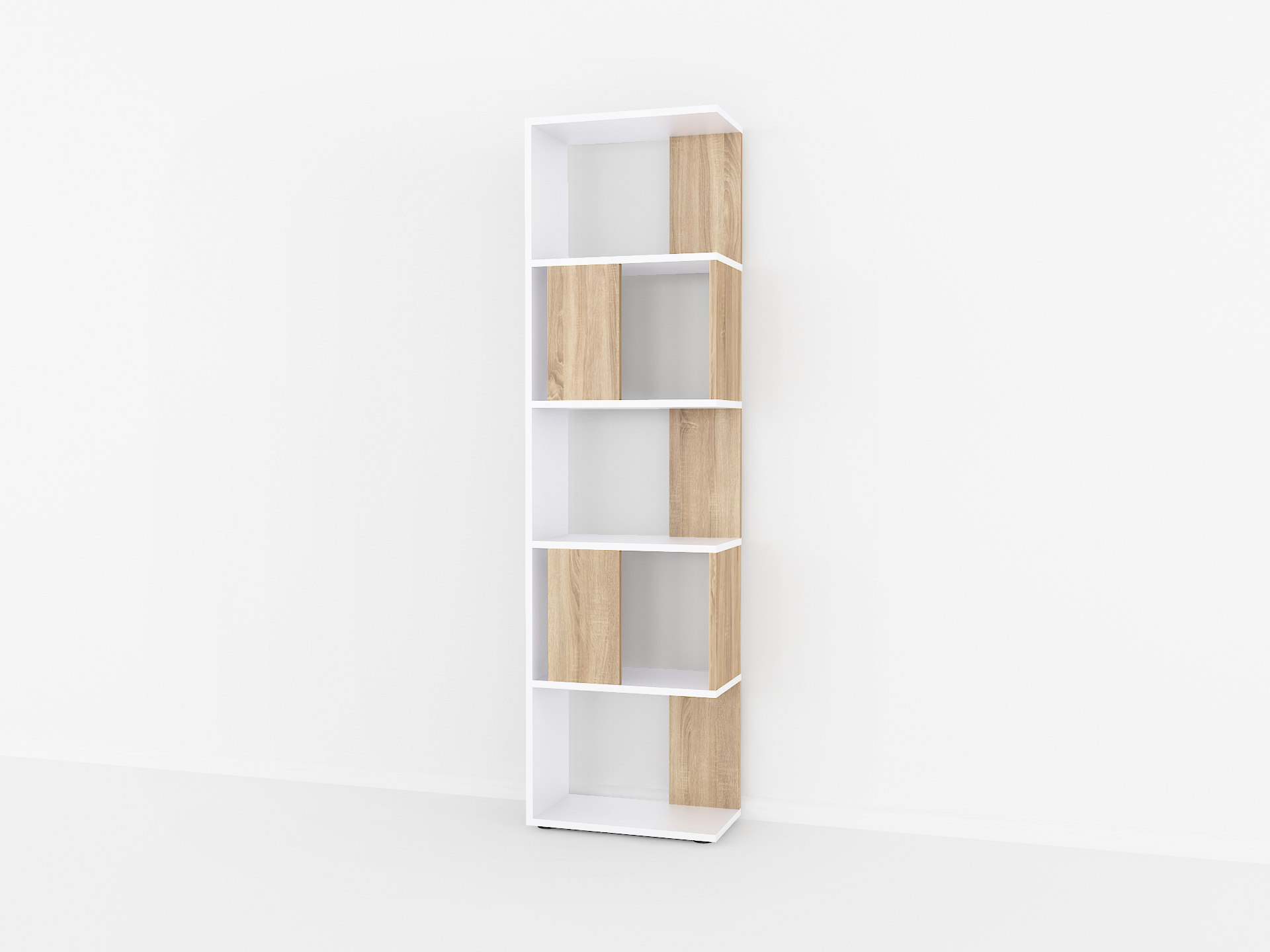 Книжкова полиця А-73 дуб сонома - білий