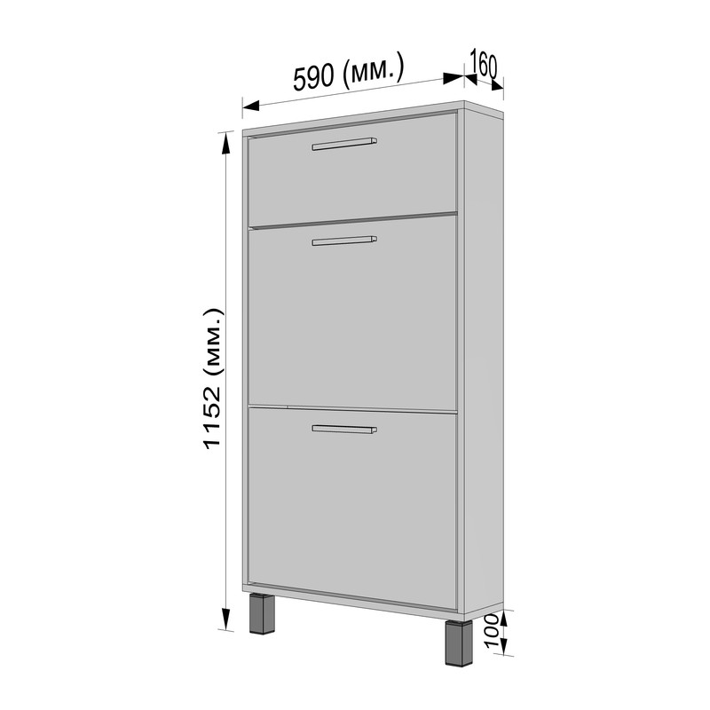 Взуттєва тумба А-159 чорний матовий