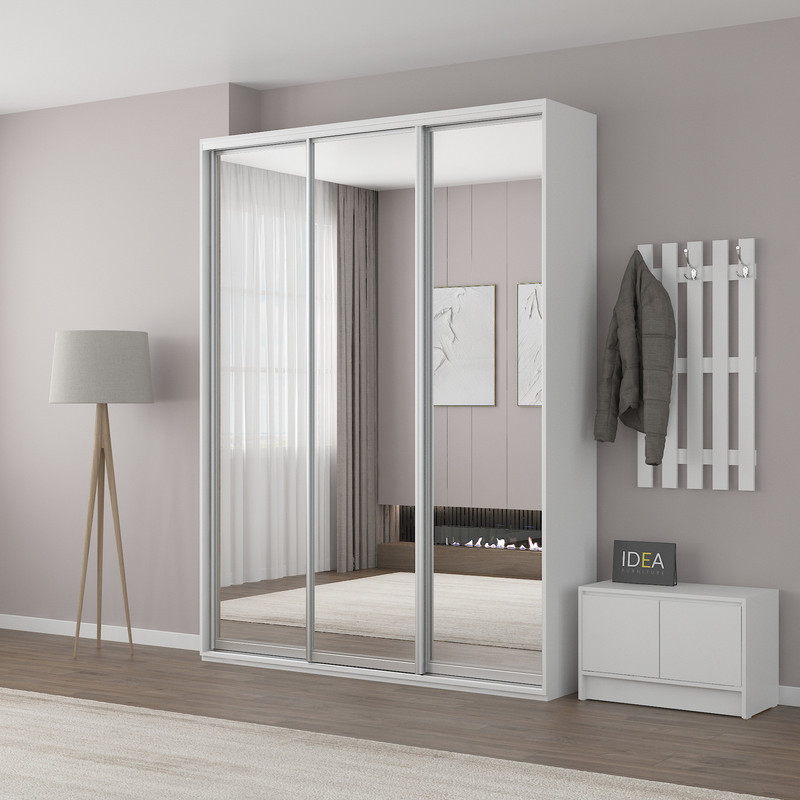 Шафа-купе IDEA серія 2 180 x 60 x 240 см Білий дзеркало