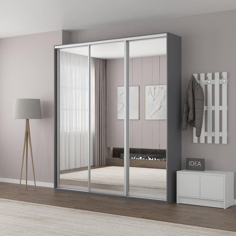 Шафа-купе IDEA серія 2 210 x 45 x 240 см Антрацит дзеркало