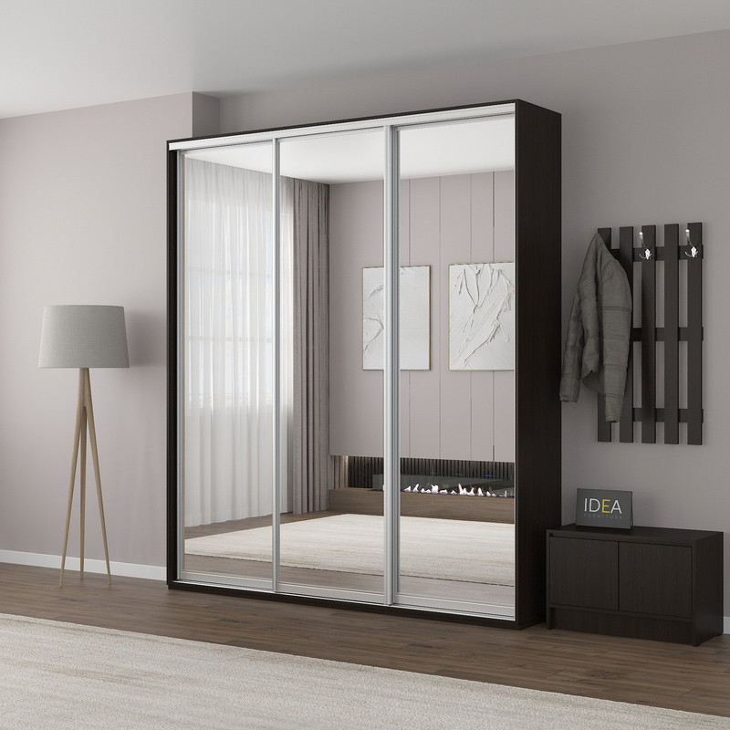 Шафа-купе IDEA серія 2 210 x 60 x 240 см Венге темний дзеркало